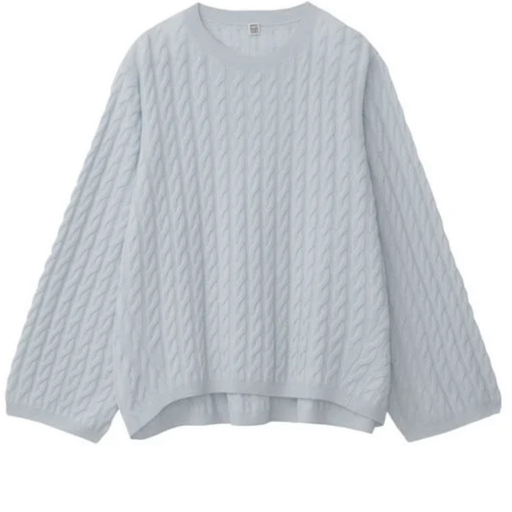 :::SOLD:::Toteme Cable Knit Cashmere Sweater in Banker Blue size XXS